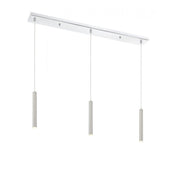 3 Light Linear Chandelier-Brushed Nickel