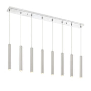 8 Light Linear Chandelier-Brushed Nickel