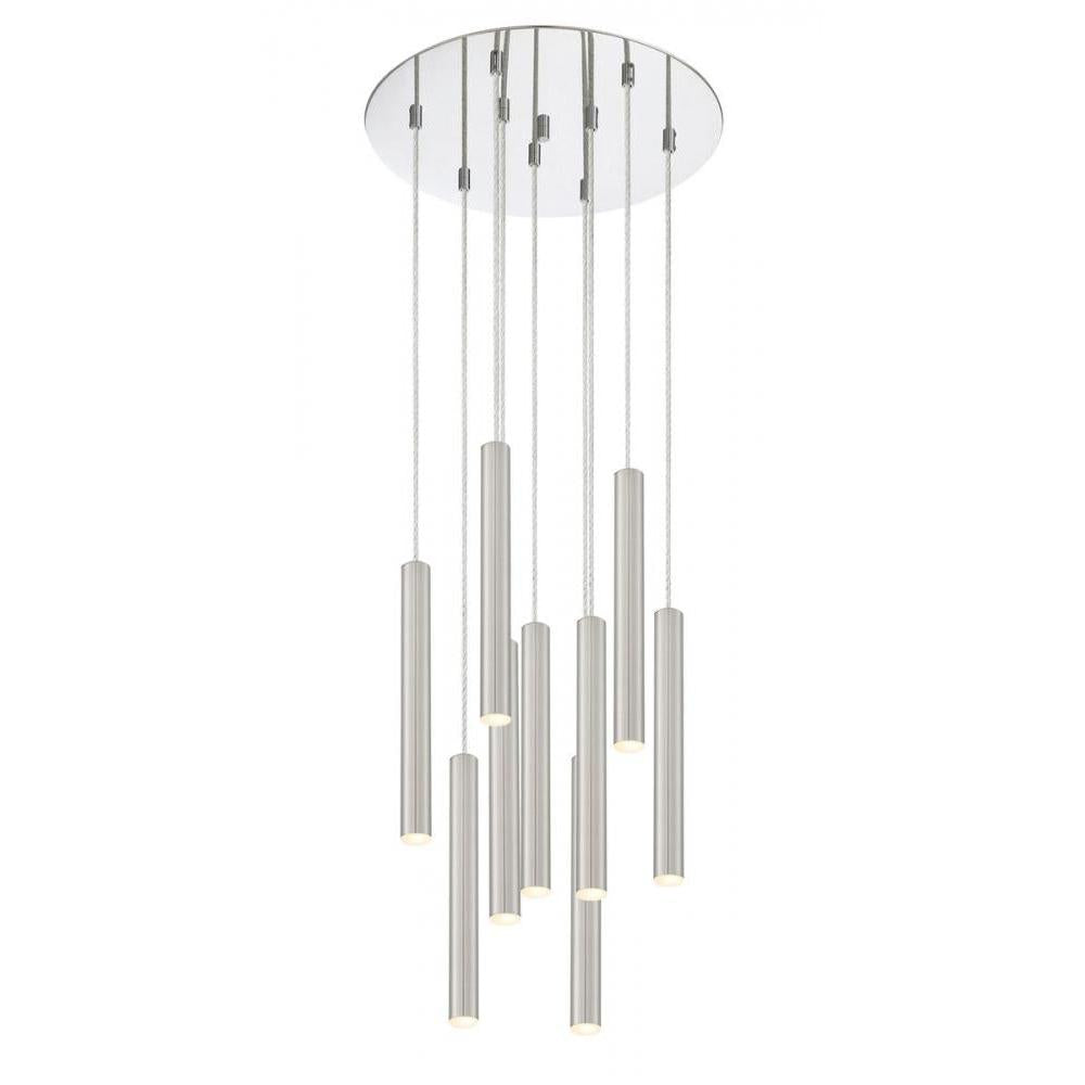 9 Light Chandelier-Brushed Nickel