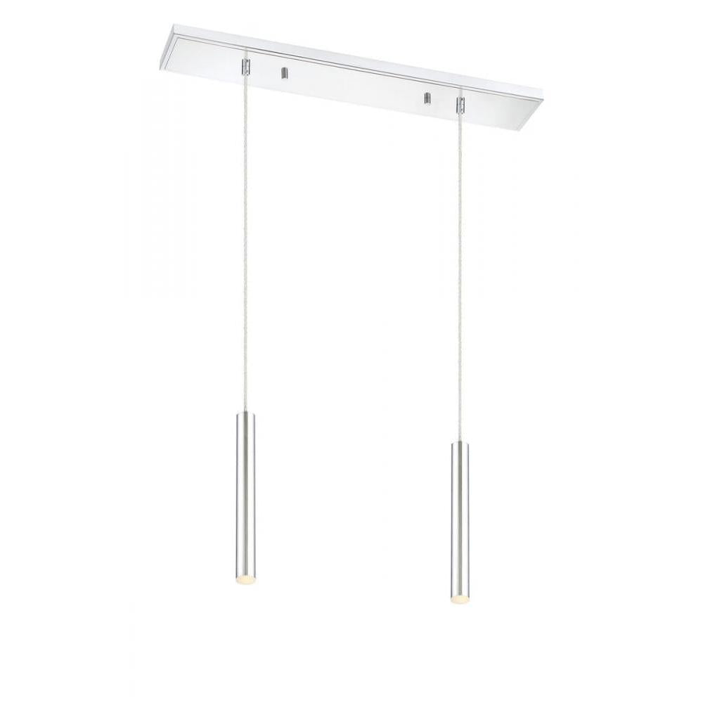 2 Light Linear Chandelier-Chrome
