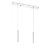 2 Light Linear Chandelier-Chrome