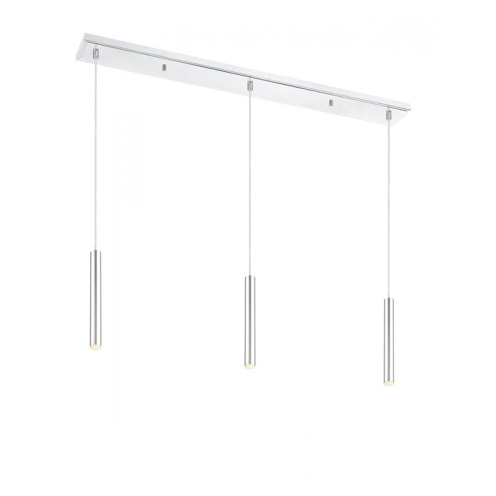 3 Light Linear Chandelier-Chrome