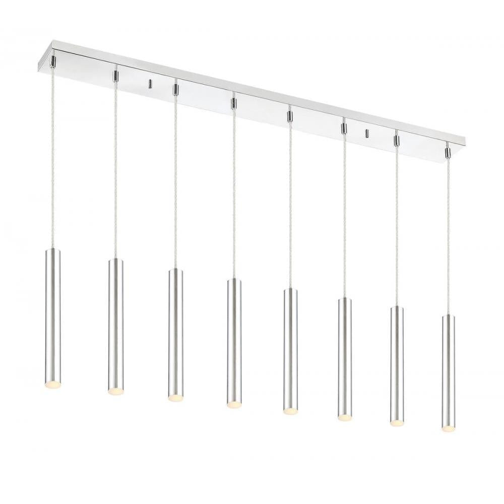 8 Light Linear Chandelier-Chrome
