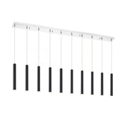 10 Light Linear Chandelier-Matte Black