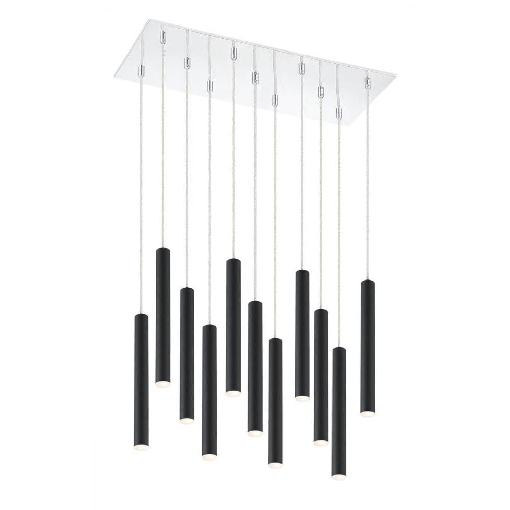 11 Light Chandelier-Matte Black