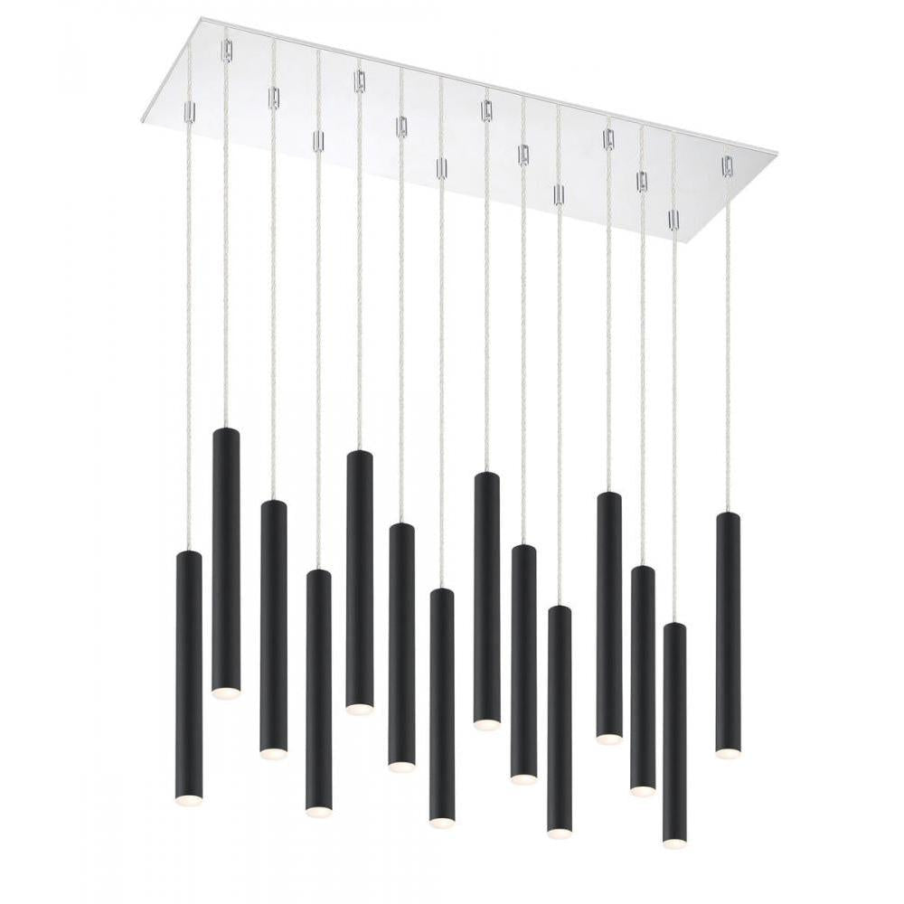 14 Light Chandelier-Matte Black