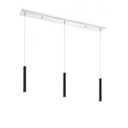 3 Light Linear Chandelier-Matte Black