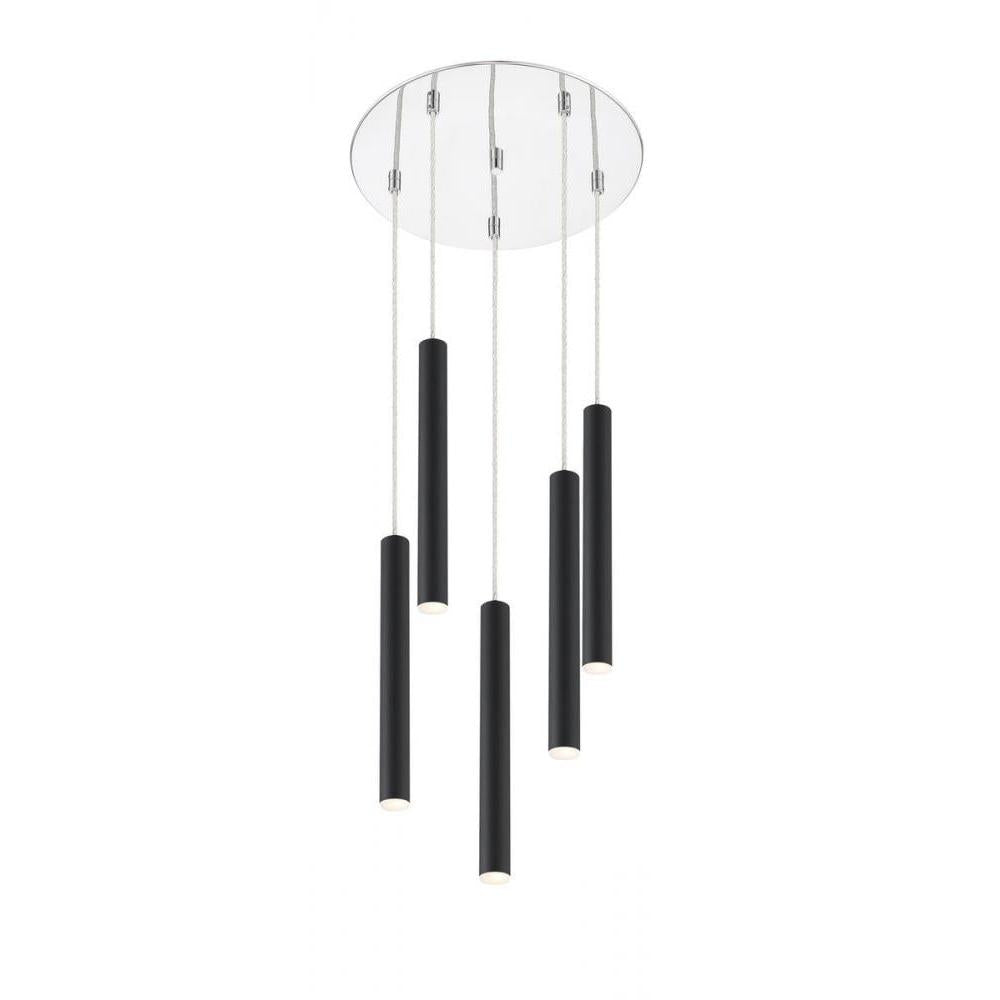 5 Light Chandelier-Matte Black