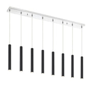 8 Light Linear Chandelier-Matte Black