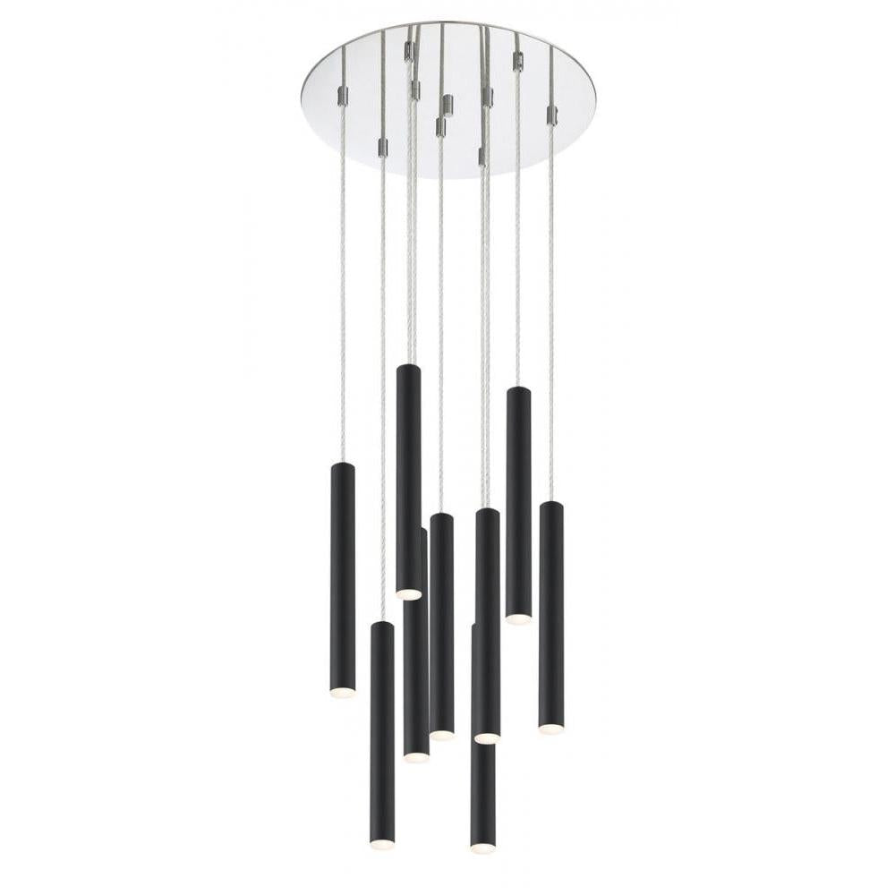 9 Light Chandelier-Matte Black