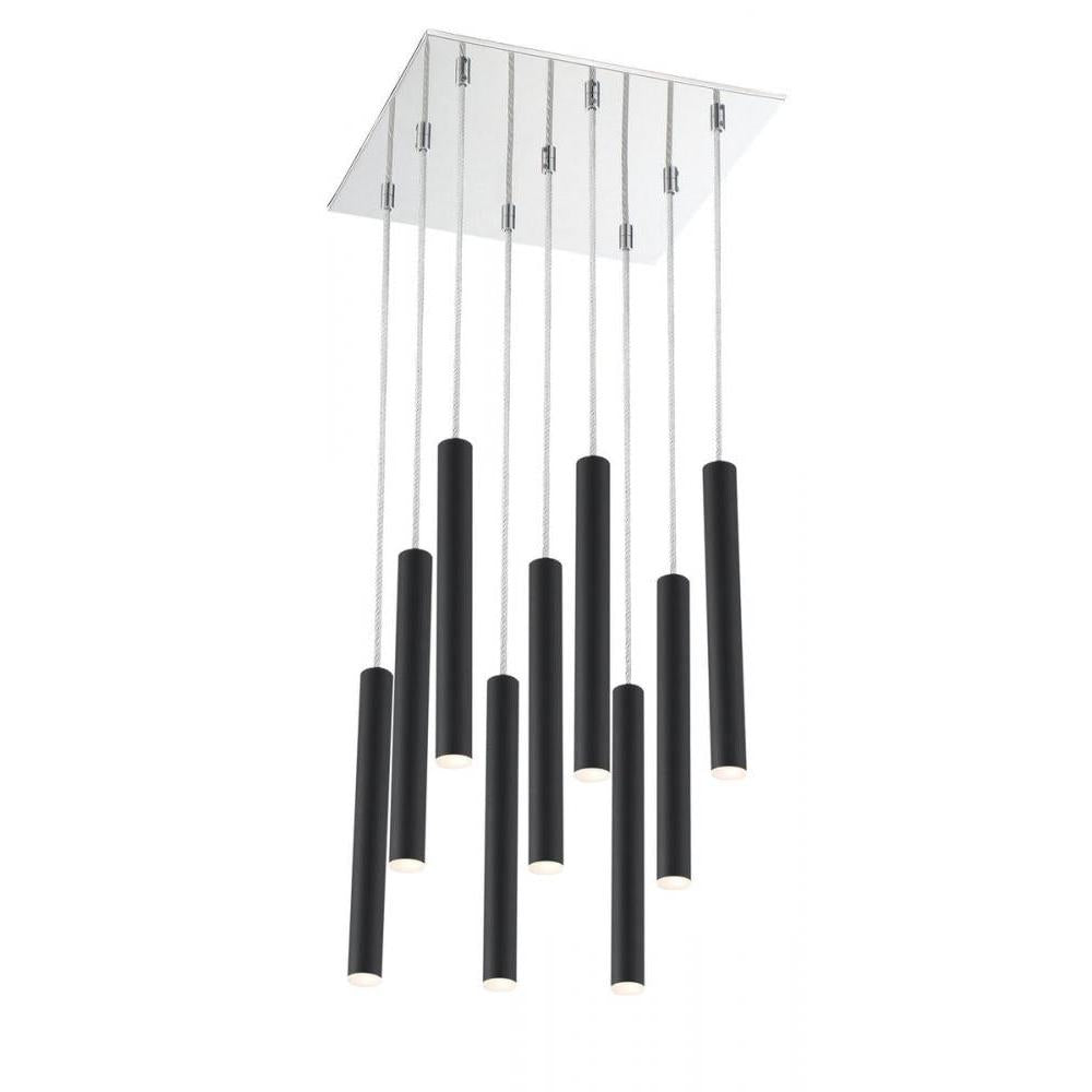 9 Light Chandelier-Matte Black