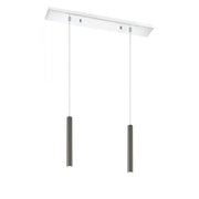 2 Light Linear Chandelier-Pearl Black