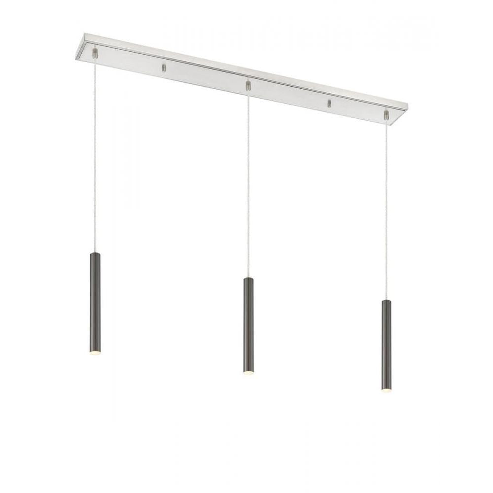 3 Light Linear Chandelier-Pearl Black