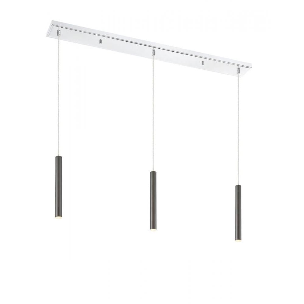 3 Light Linear Chandelier-Pearl Black