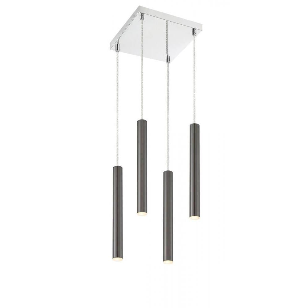 4 Light Chandelier-Pearl Black