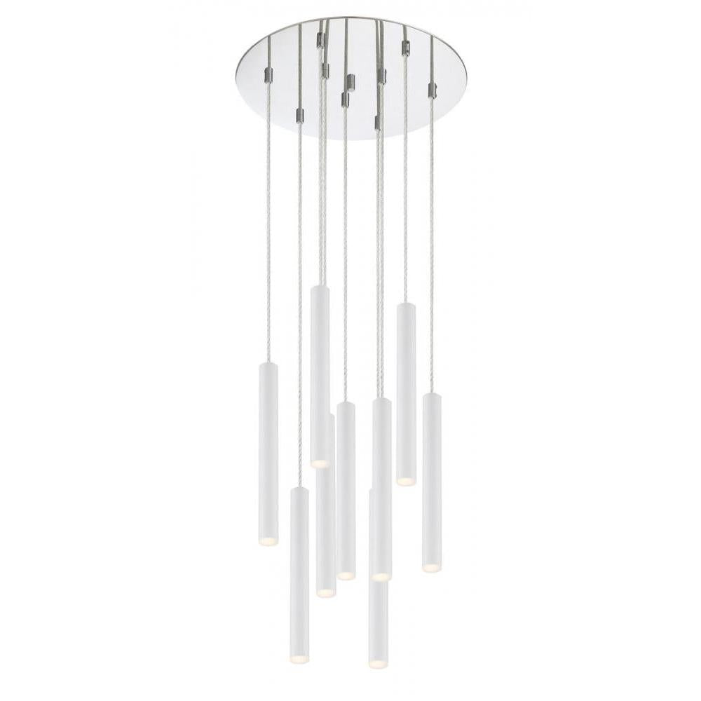 9 Light Chandelier-Matte White
