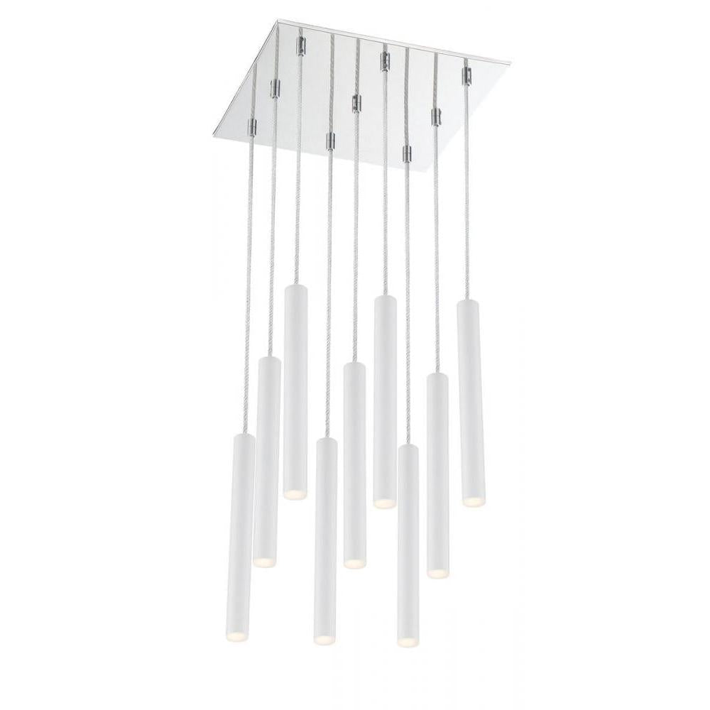9 Light Chandelier-Matte White