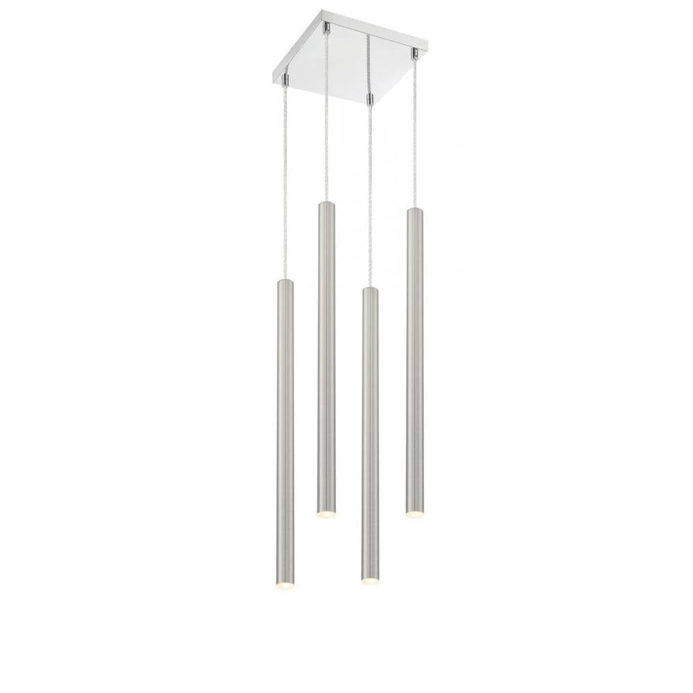 4 Light Chandelier-Brushed Nickel