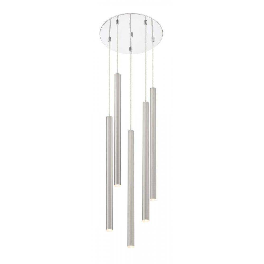 5 Light Chandelier-Brushed Nickel