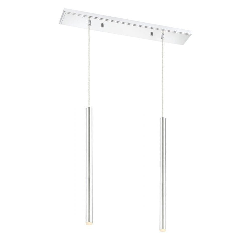 2 Light Linear Chandelier-Chrome