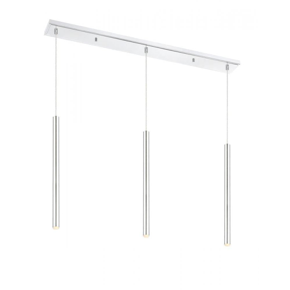 3 Light Linear Chandelier-Chrome