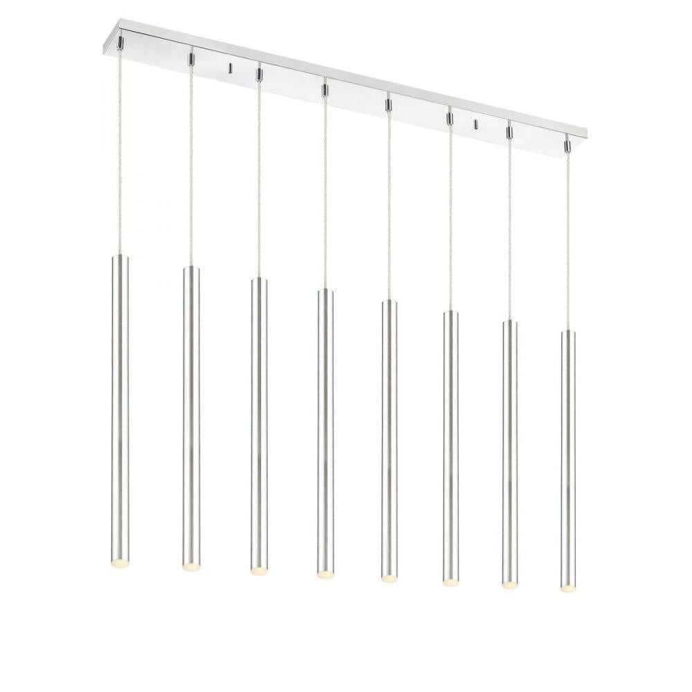 8 Light Linear Chandelier-Chrome