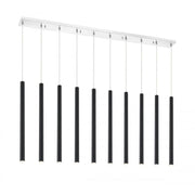 10 Light Linear Chandelier-Matte Black