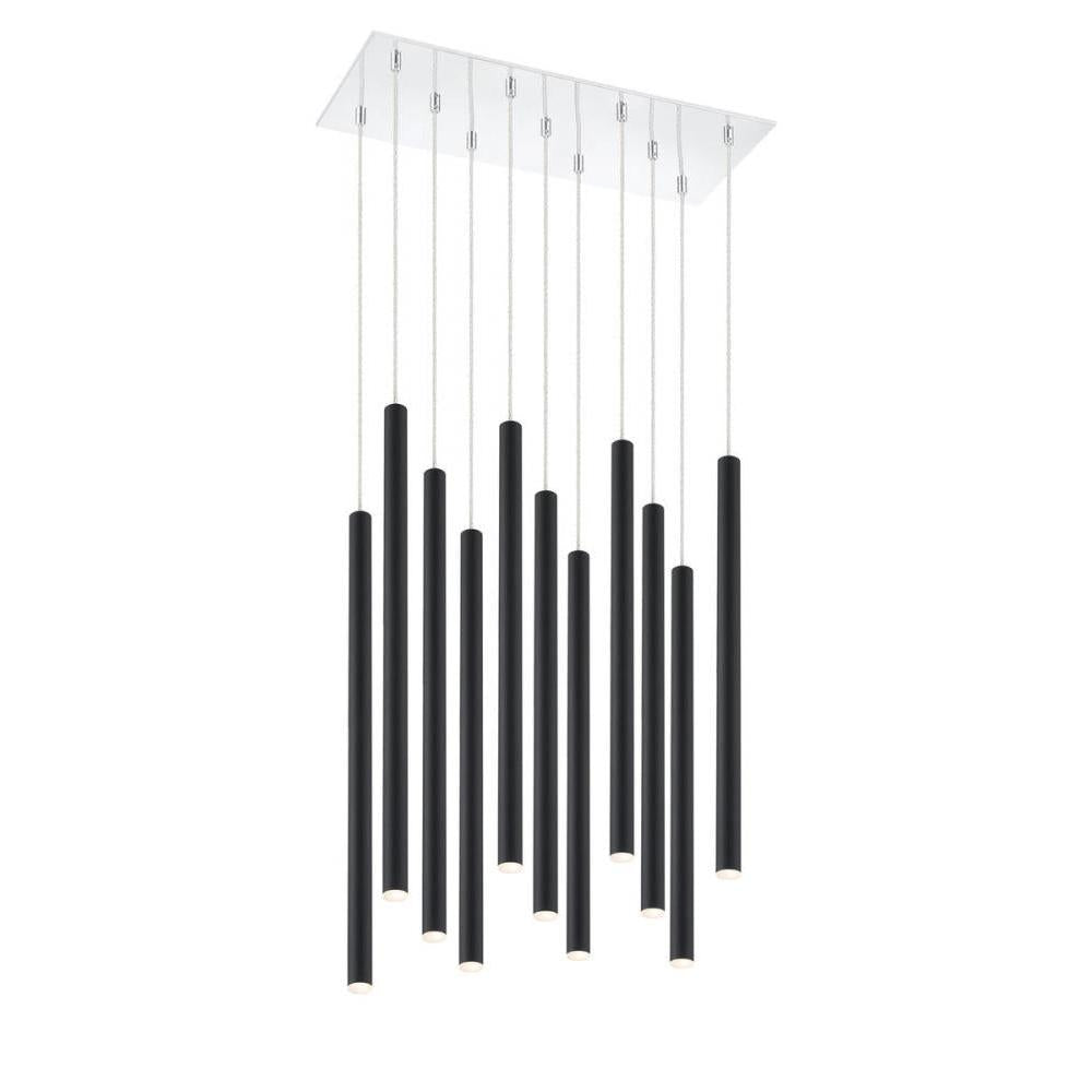 11 Light Chandelier-Matte Black