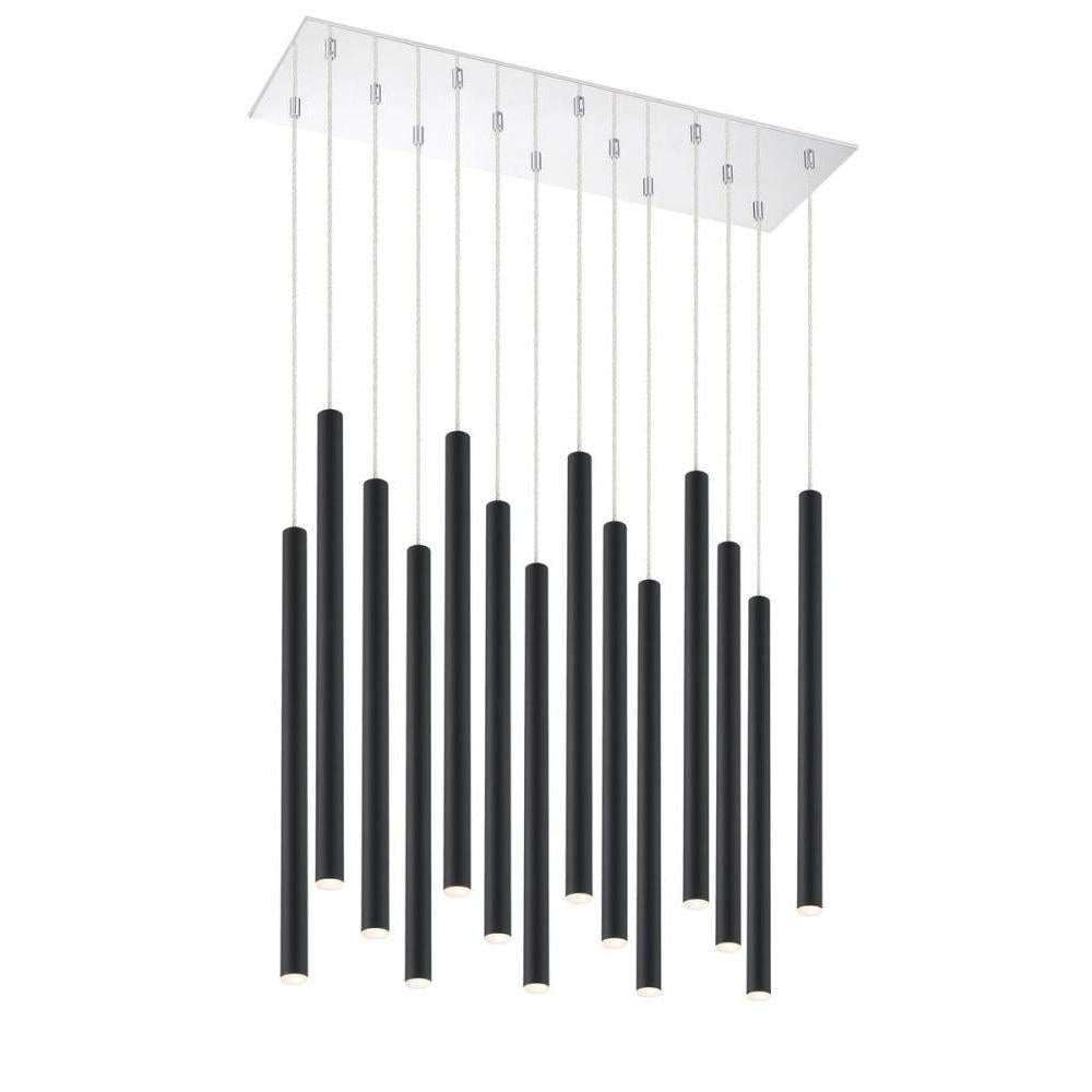 14 Light Chandelier-Matte Black