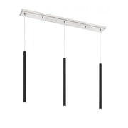 3 Light Linear Chandelier-Matte Black