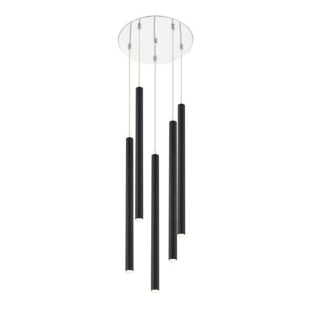5 Light Chandelier-Matte Black