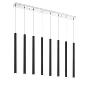 8 Light Linear Chandelier-Matte Black