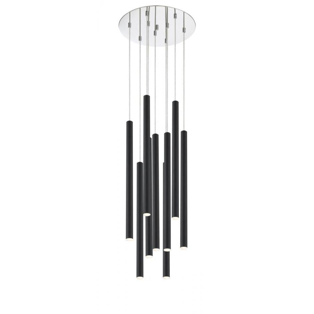 9 Light Chandelier-Matte Black