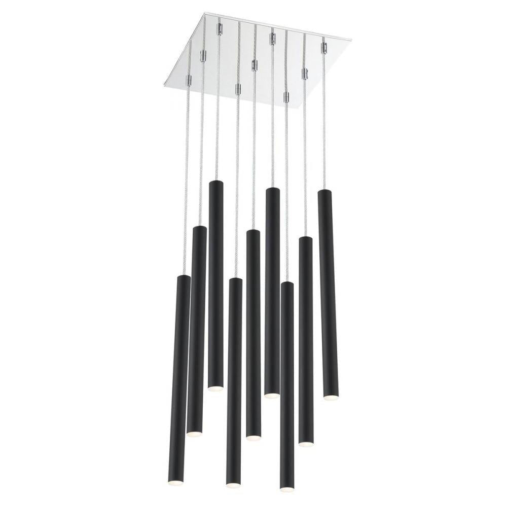 9 Light Chandelier-Matte Black
