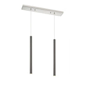 2 Light Linear Chandelier-Pearl Black