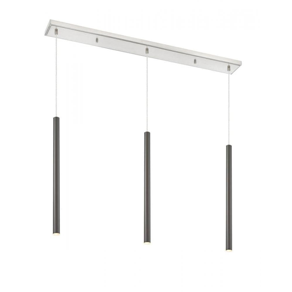 3 Light Linear Chandelier-Pearl Black