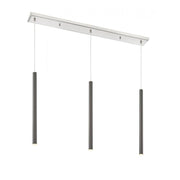 3 Light Linear Chandelier-Pearl Black