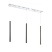 3 Light Linear Chandelier-Pearl Black