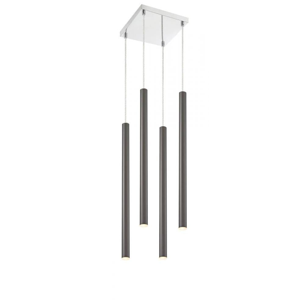4 Light Chandelier-Pearl Black