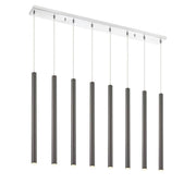 8 Light Linear Chandelier-Pearl Black