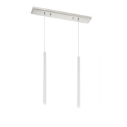 2 Light Linear Chandelier-Matte White