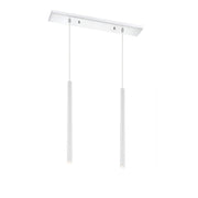 2 Light Linear Chandelier-Matte White