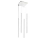 4 Light Chandelier-Matte White