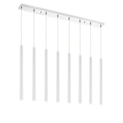 8 Light Linear Chandelier-Matte White