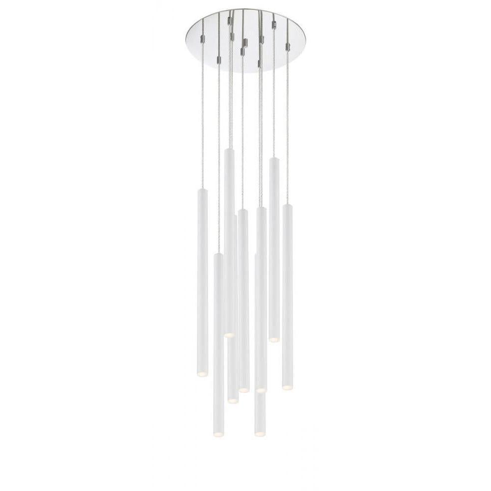 9 Light Chandelier-Matte White