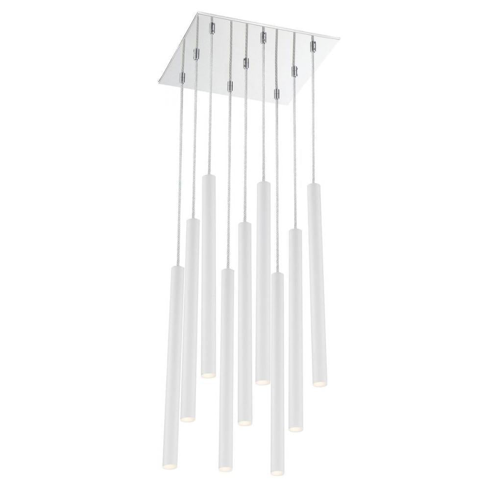 9 Light Chandelier-Matte White