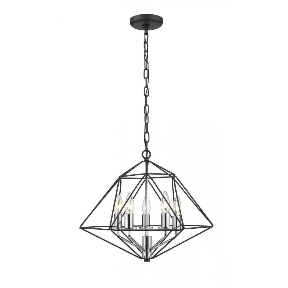 5 Light Chandelier-Matte Black
