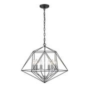 6 Light Chandelier-Matte Black