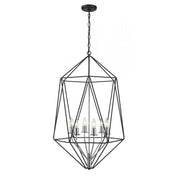 6 Light Chandelier-Matte Black