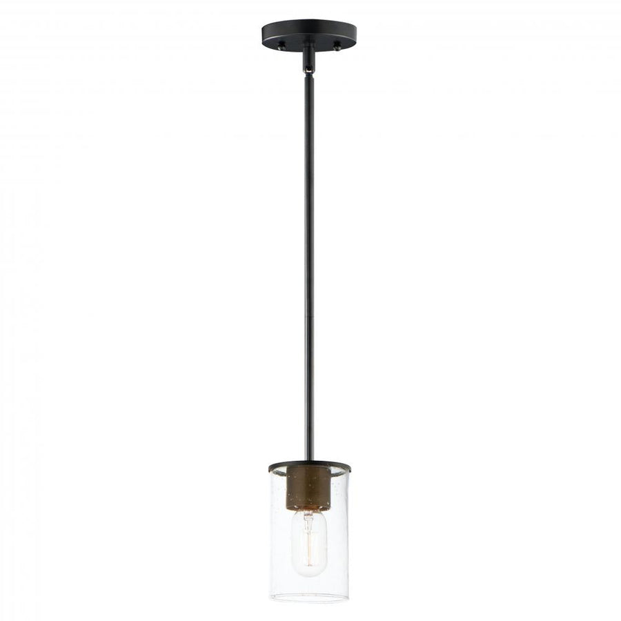 Maxim Lighting 91840CDABBK Sleek 4 Inch Mini Pendant – Antique Brass / Black